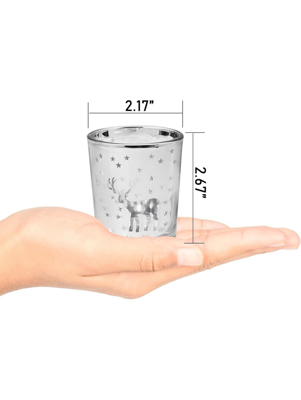 Silver Votive Tealight Candle Holders 12PCS Christmas Candle